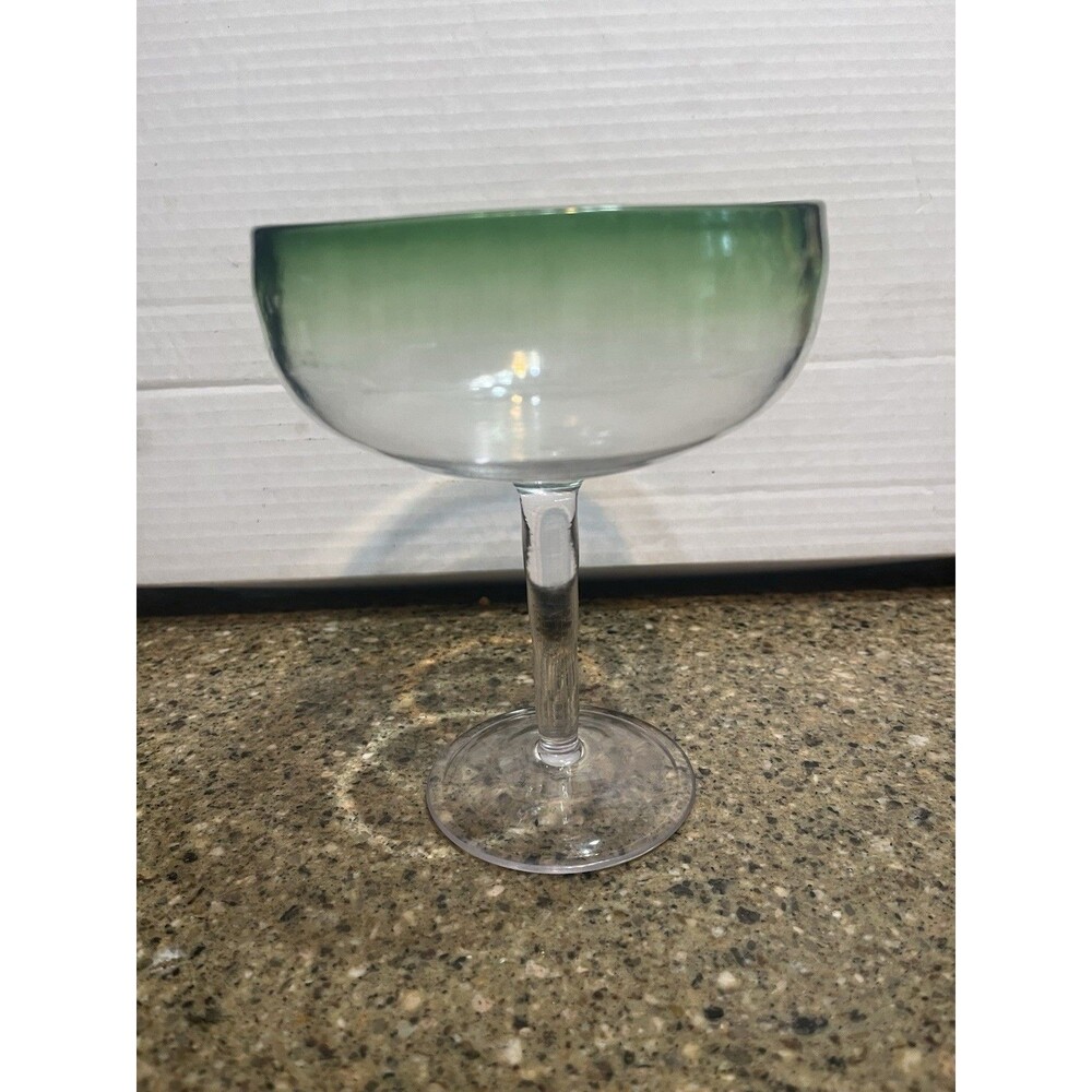 Margarita Glasses 16 oz. Green & Clear -Frozen Cocktail Barware Mexican Style